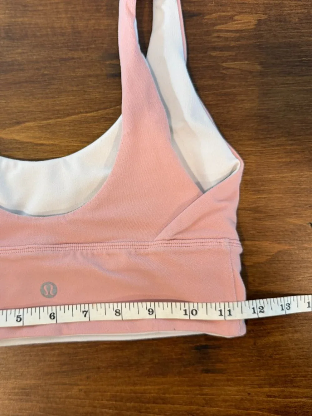 Lululemon Sports Bra Women's Size 4 Pink/White Align Reversible Scoop Neck Yoga